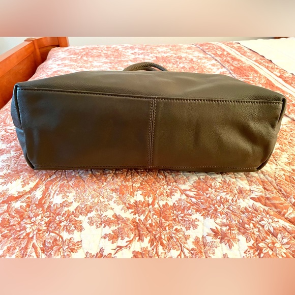 MARGOT Dark Olive Green Soft Leather Tote - Picture 6 of 11